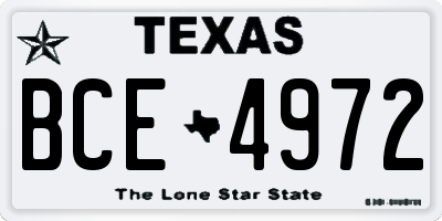 TX license plate BCE4972