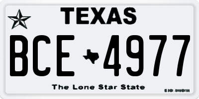 TX license plate BCE4977
