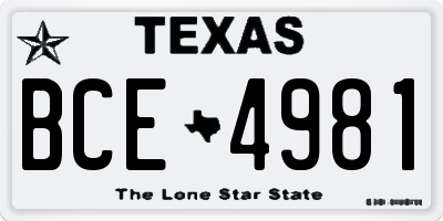 TX license plate BCE4981