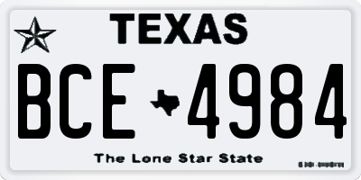 TX license plate BCE4984