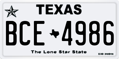 TX license plate BCE4986