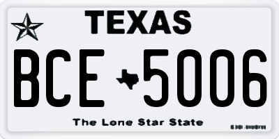 TX license plate BCE5006