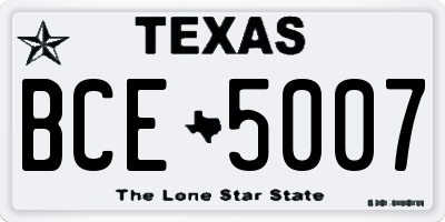 TX license plate BCE5007