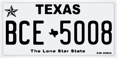 TX license plate BCE5008