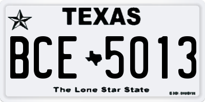 TX license plate BCE5013