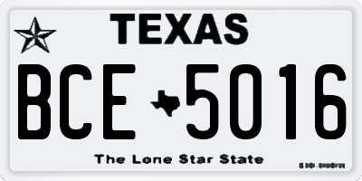 TX license plate BCE5016