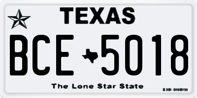 TX license plate BCE5018