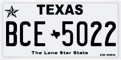 TX license plate BCE5022