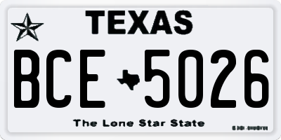 TX license plate BCE5026