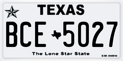 TX license plate BCE5027