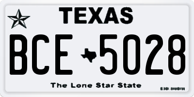 TX license plate BCE5028