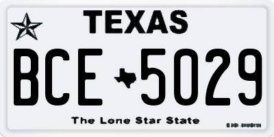 TX license plate BCE5029