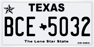 TX license plate BCE5032