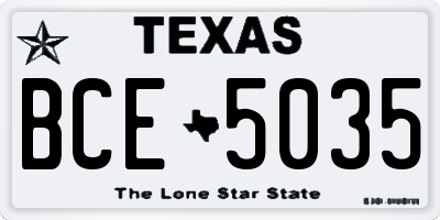 TX license plate BCE5035