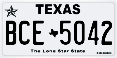TX license plate BCE5042