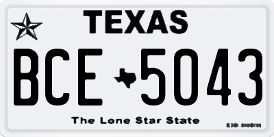 TX license plate BCE5043