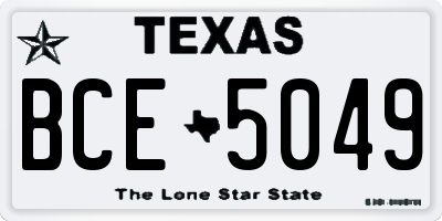 TX license plate BCE5049