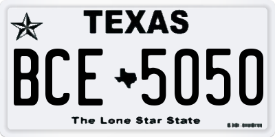 TX license plate BCE5050