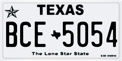 TX license plate BCE5054
