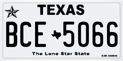 TX license plate BCE5066
