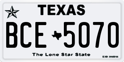 TX license plate BCE5070