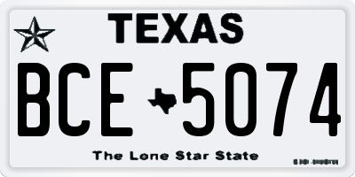 TX license plate BCE5074