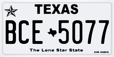 TX license plate BCE5077