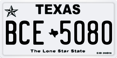 TX license plate BCE5080