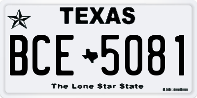 TX license plate BCE5081