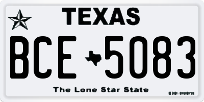 TX license plate BCE5083