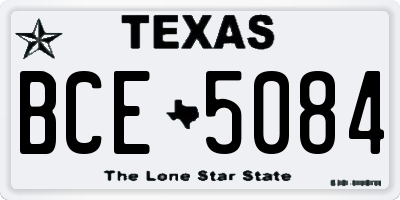 TX license plate BCE5084