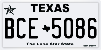TX license plate BCE5086