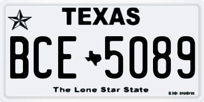 TX license plate BCE5089