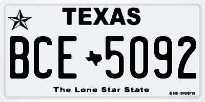 TX license plate BCE5092