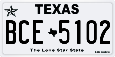 TX license plate BCE5102