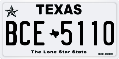TX license plate BCE5110