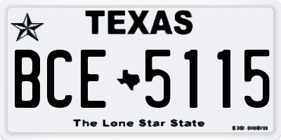 TX license plate BCE5115