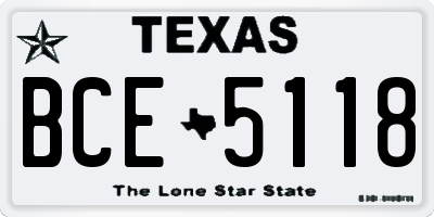TX license plate BCE5118