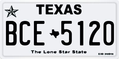TX license plate BCE5120