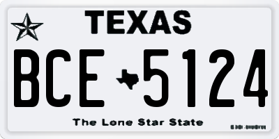TX license plate BCE5124