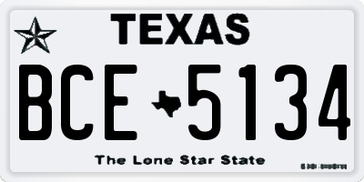 TX license plate BCE5134