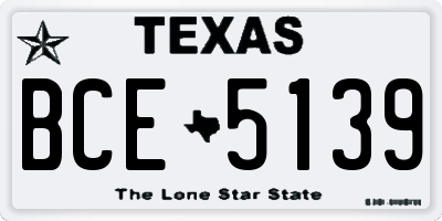 TX license plate BCE5139