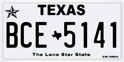TX license plate BCE5141