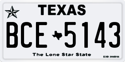 TX license plate BCE5143