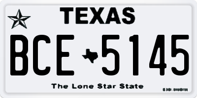 TX license plate BCE5145