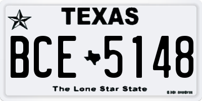 TX license plate BCE5148