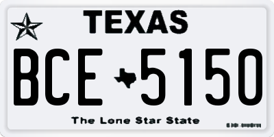 TX license plate BCE5150