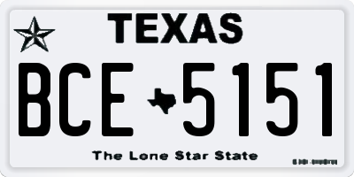 TX license plate BCE5151