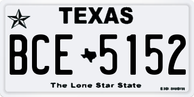 TX license plate BCE5152