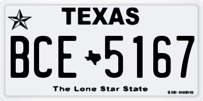 TX license plate BCE5167